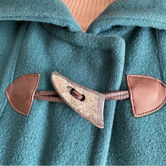 Eddie Bauer Green Wool Long Coat with Hood - Picture 5 of 6